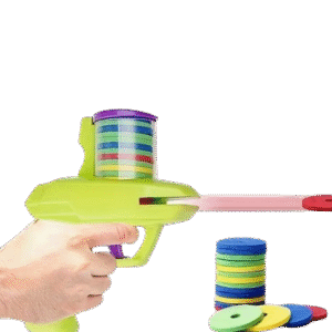 green foam disc launcher + discs