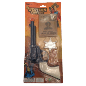 western coyboy toy gun and badge